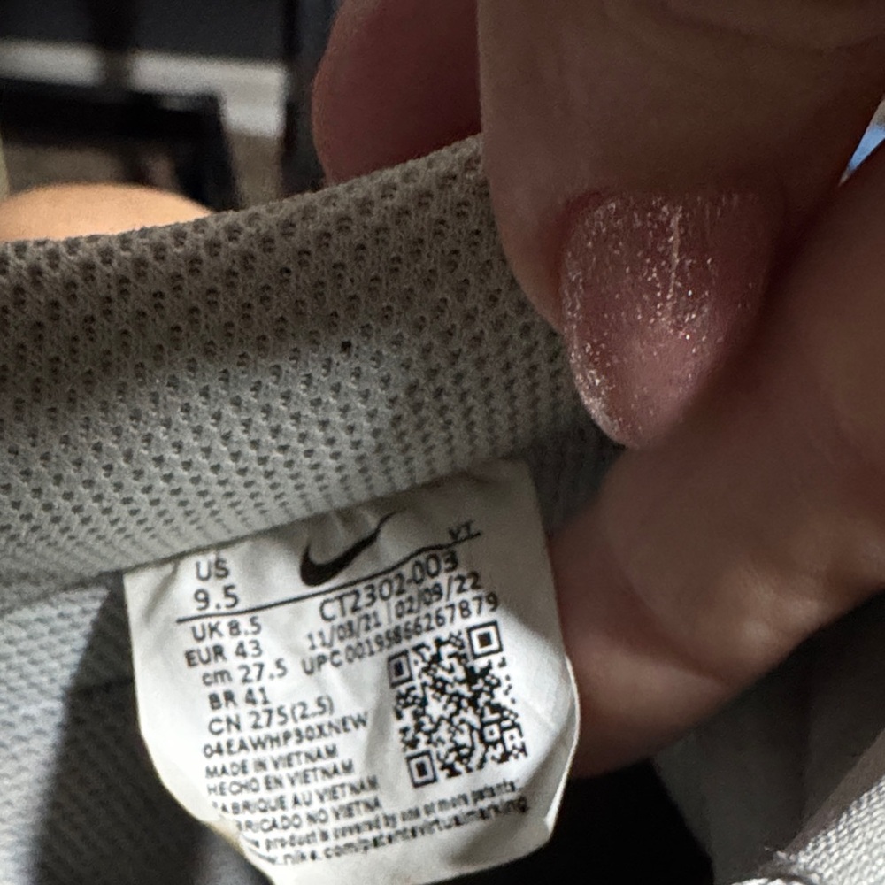 Nike Light Gray and White Air Force 1 Sneakers - Picture 6 of 6